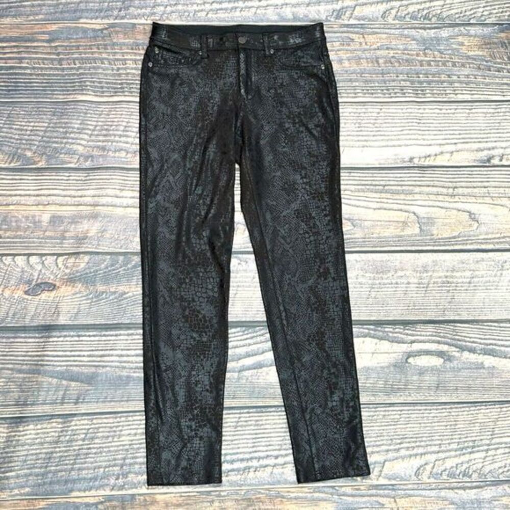 Chico's Brown Silver Sheen Pants Sliming Straight Leg Size‎ 0 (US 4) Leggings